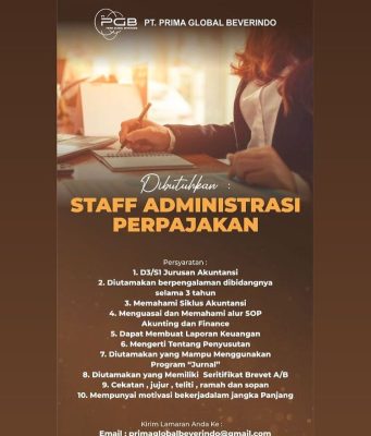 Loker Staff Administrasi Perpajakan