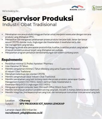 SUPERVISOR PRODUKSI