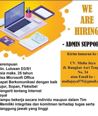 WE ARE HIRING ADMIN SUPPORT