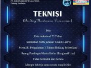 WE ARE HIRING TEKNISI