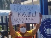 Buruh kembali lakukan demo didepan Pabrik Unilever Indonesia