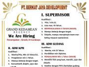 WE ARE HIRING PT. BERKAT JAYA DEVELOPMENT