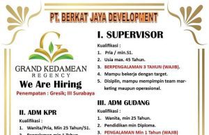 WE ARE HIRING PT. BERKAT JAYA DEVELOPMENT