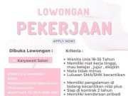 LOWONGAN PEKERJAAN KARYAWATI SALON