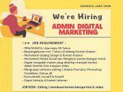 WE ARE HIRING ADMIN DIGITAL MARKETING