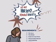 WE ARE HIRING BARISTA FEMALE (PART TIME)