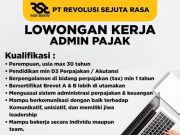 LOWONGAN KERJA ADMIN PAJAK