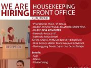 WE ARE HIRING HOUSEKEEPING FRONT OFFICE