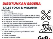 LOWONGAN KERJA SALES TOKO & MEKANIK