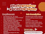 WE ARE HIRING PHOTO & VIDEOGRAPHER!