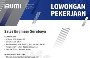 LOWONGAN SALES ENGINEER SURABAYA!