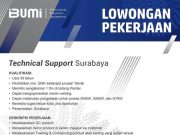 LOWONGAN KERJA TECHNICAL SUPPORT SURABAYA!