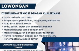 LOWONGAN KERJA TEKNISI!