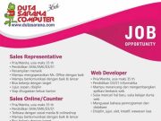 LOWONGAN KERJA WEB DEVELOPER, SALES ONLINE/COUNTER