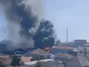 Bangunan Dua Lantai di Belakang Uinsa Terbakar, Asap Pekat Terlihat Hingga Gedangan Sidoarjo